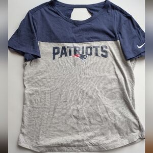 Nike Patriots Two-Tone Navy and Gray Long Sleeve Tee